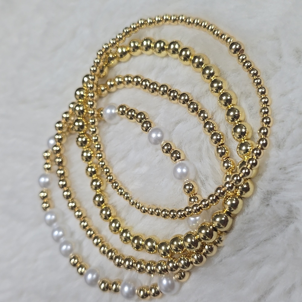 14k Gold Bracelet Stack - Picture 2 of 6